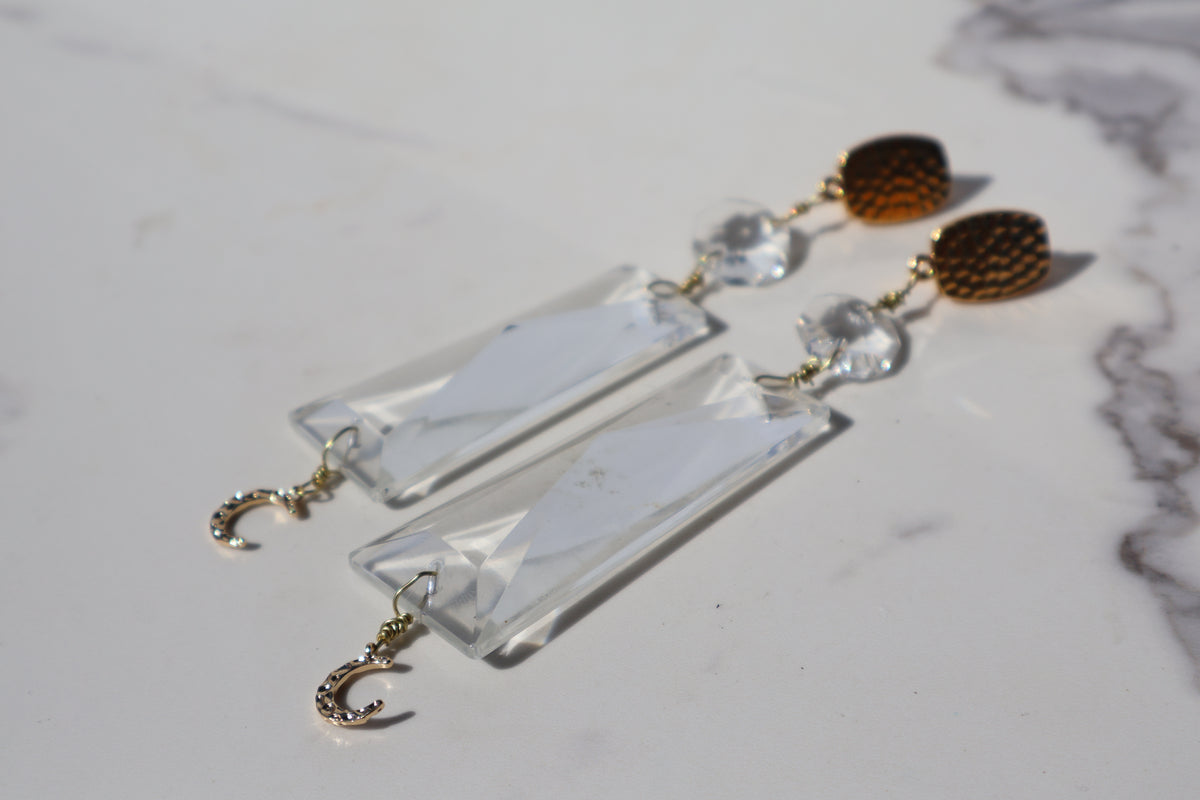 Moonbeam Crystal Clip-On Dangles