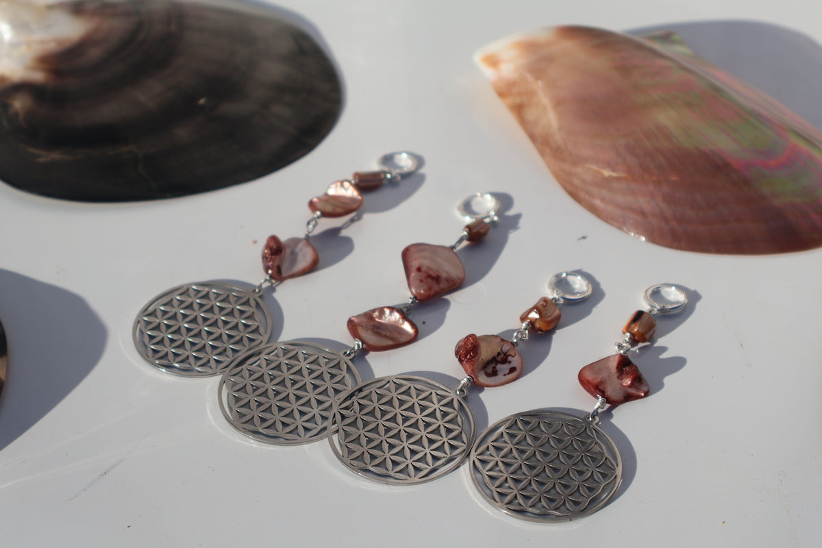 Sacred Tide — Tripple Shell Earrings