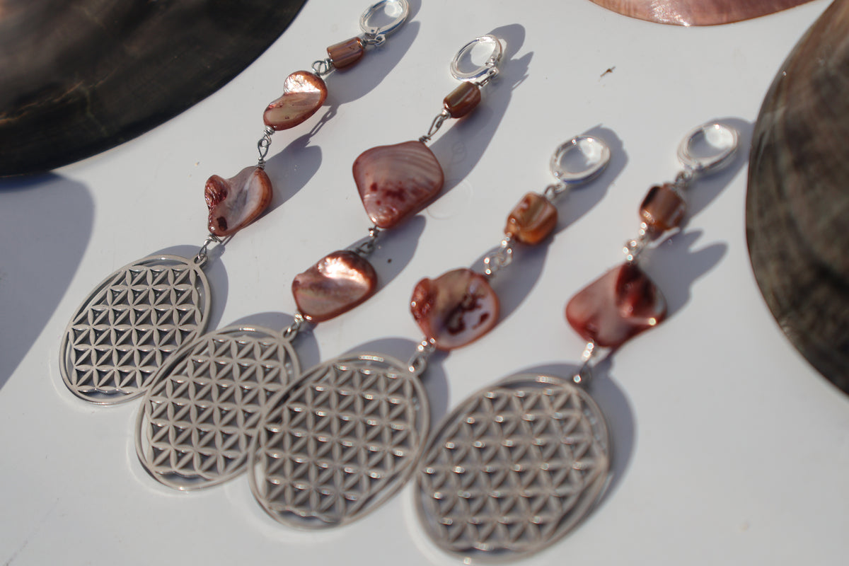 Sacred Tide — Tripple Shell Earrings